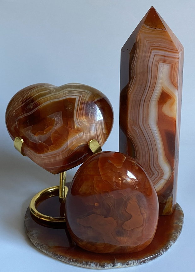 Set Cristale - Agat Rosu&Carneol - Decoratiune Pietre Semipretioase