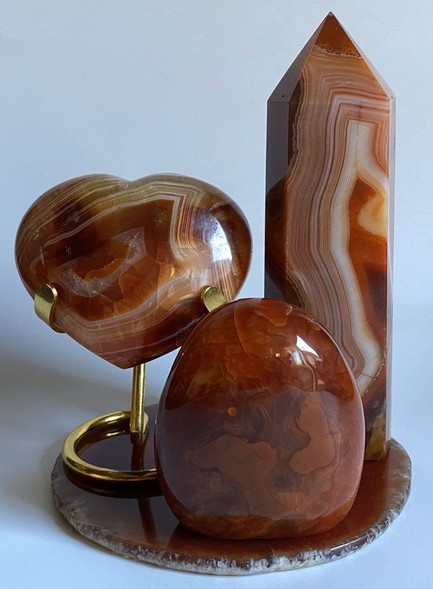 Set Cristale - Agat Rosu&Carneol - Decoratiune Pietre Semipretioase