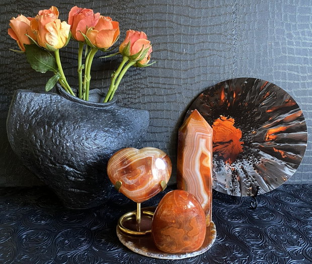 Set Cristale - Agat Rosu&Carneol - Decoratiune Pietre Semipretioase