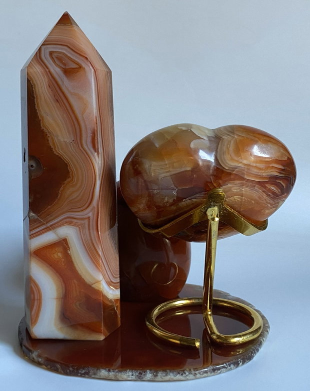 Set Cristale - Agat Rosu&Carneol - Decoratiune Pietre Semipretioase