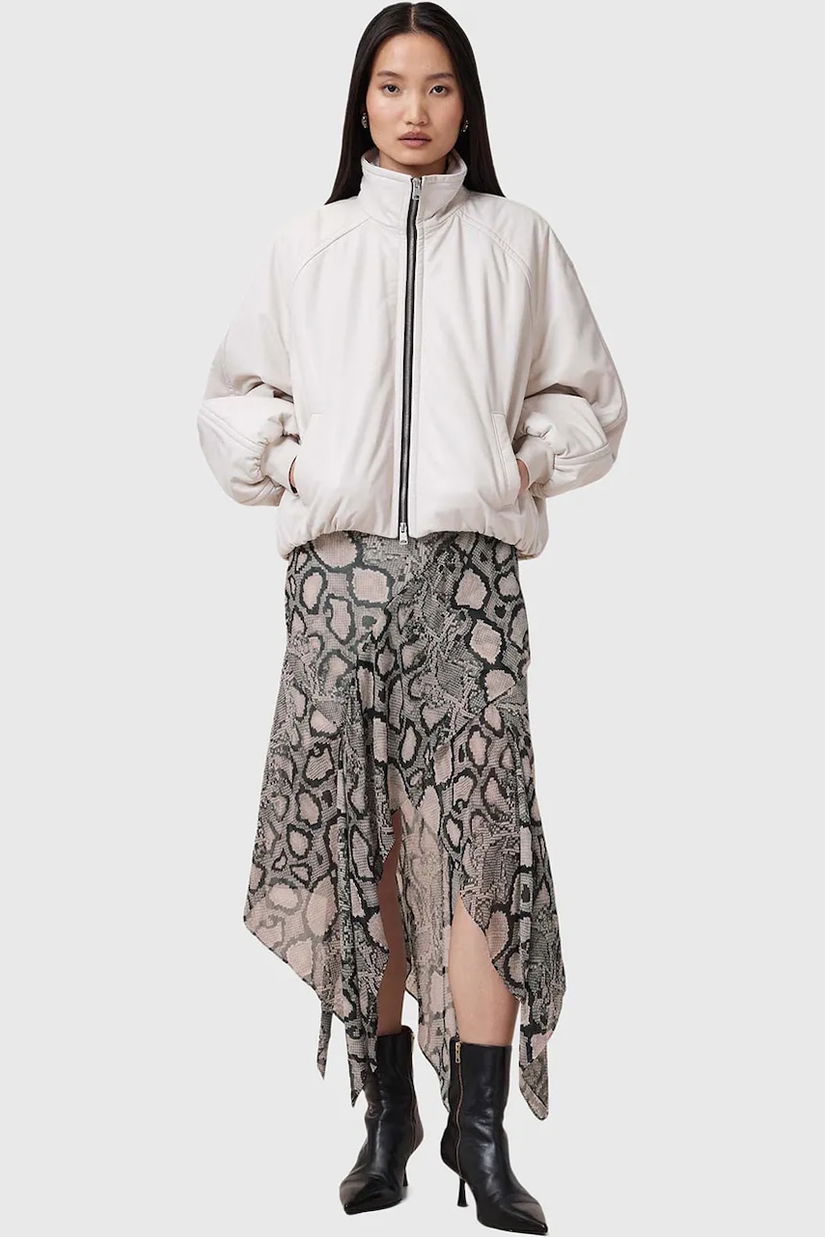 AllSaints fusta din matase CASSIE