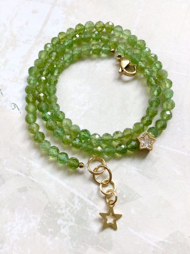 Colier CHOKER Apatit verde