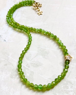 Colier CHOKER Apatit verde