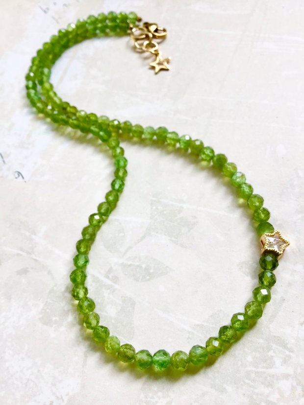 Colier CHOKER Apatit verde