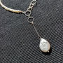 Colier argint perle naturale de cultura baroc oval picatura închidere frontala boho chic trendy -Transport gratuit