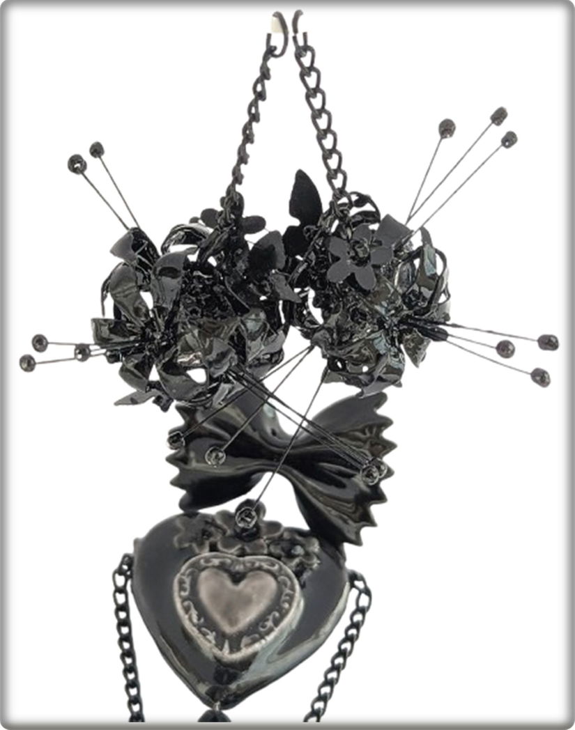 Cercei 3 in1, Farfalle Noir Pop Bijuterii Unicat LIL.LU.BIJOUX