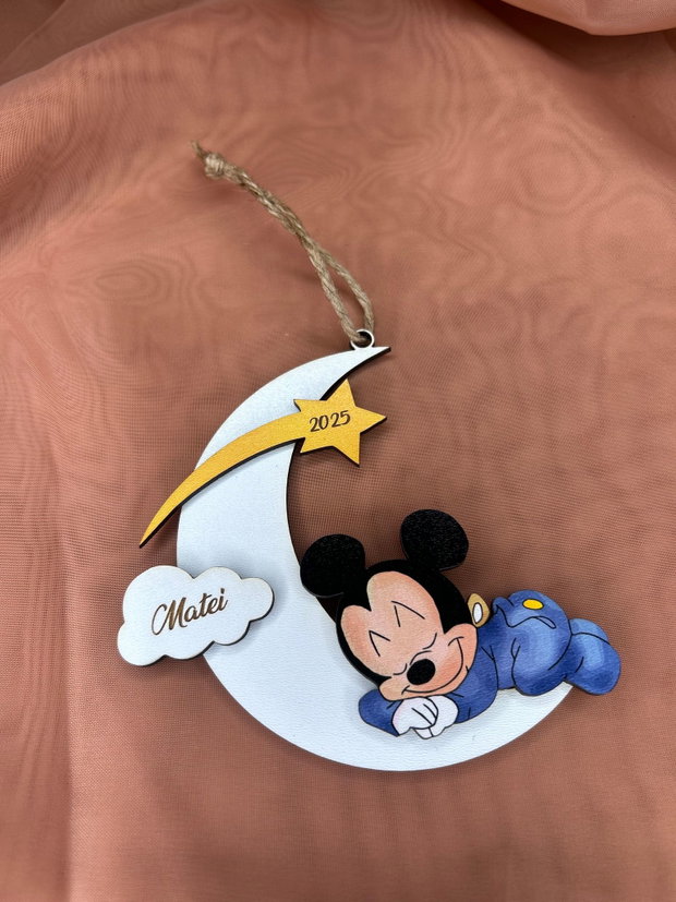 Glob craciun personalizat Mickey Mouse 3D cu nume