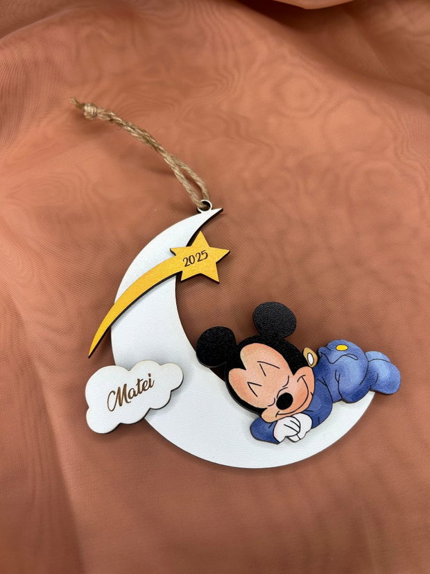 Glob craciun personalizat Mickey Mouse 3D cu nume