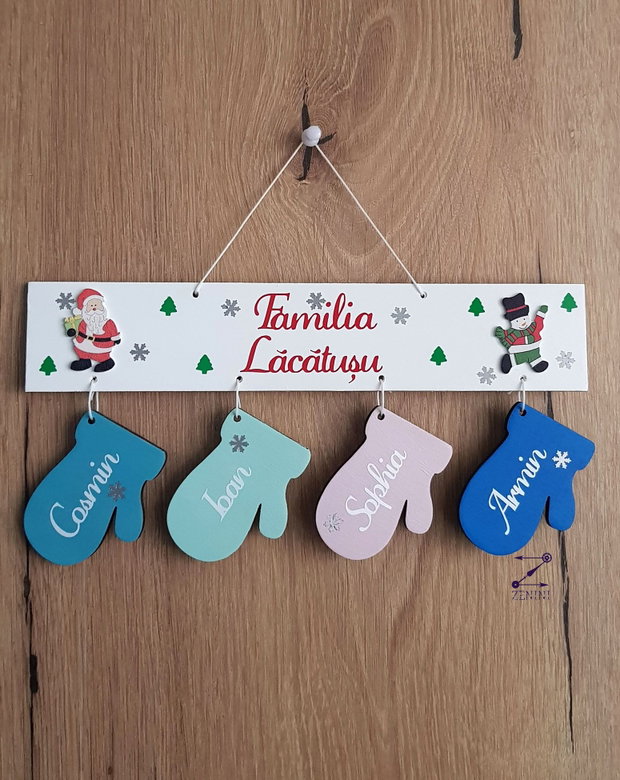 Ornament brad familie, decoratiune membrii familiei, ornament personalizat familie, decoratiune craciun, glob personalizat