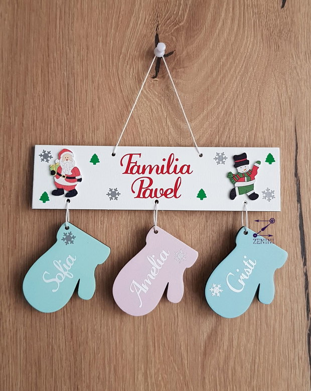 Ornament brad familie, decoratiune membrii familiei, ornament personalizat familie, decoratiune craciun, glob personalizat