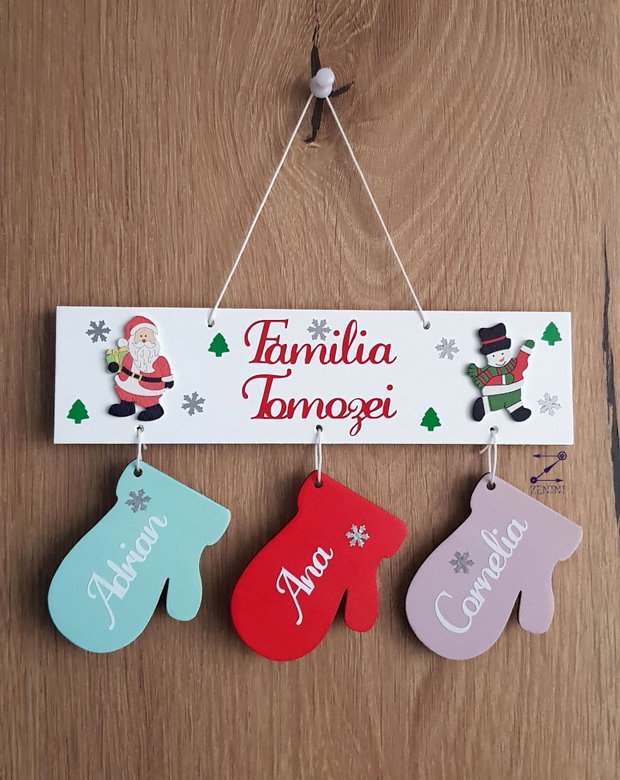 Ornament brad familie, decoratiune membrii familiei, ornament personalizat familie, decoratiune craciun, glob personalizat