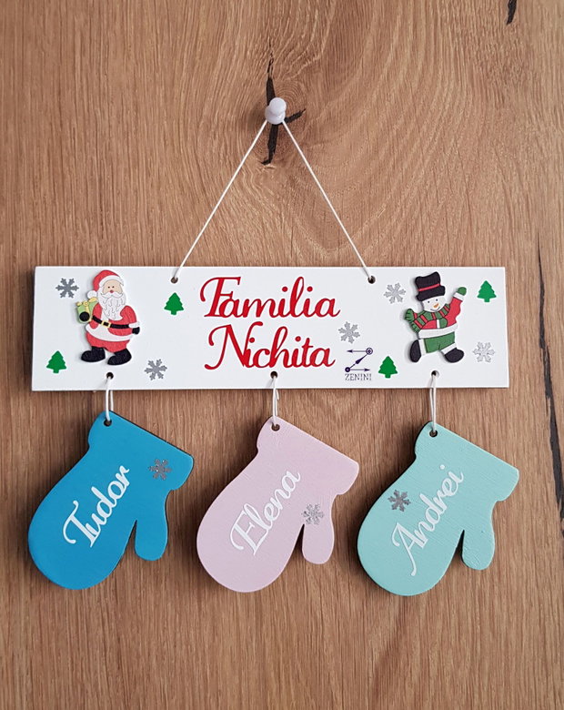 Ornament brad familie, decoratiune membrii familiei, ornament personalizat familie, decoratiune craciun, glob personalizat