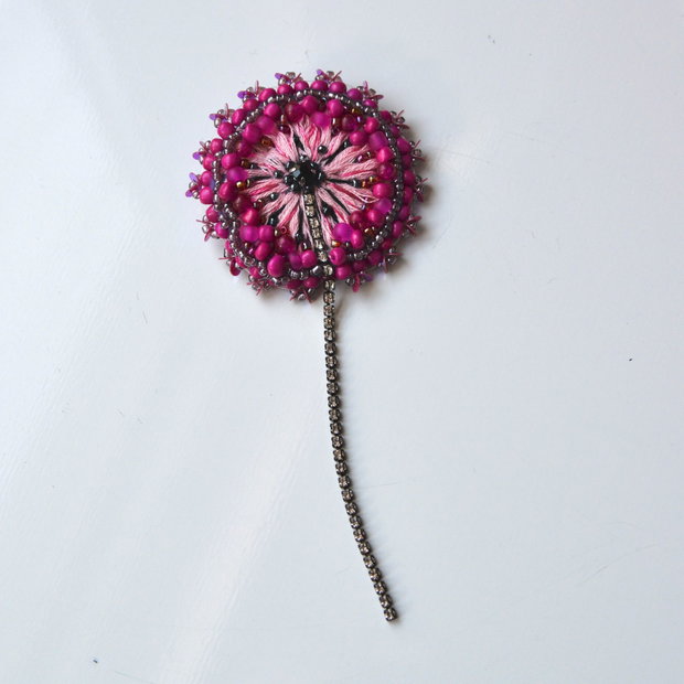 Brose papadie margele mov roz fuchsia