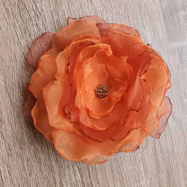 Brosa floare organza portocalie