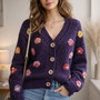 Jacheta Cardigan tricotat manual nuanțe mov