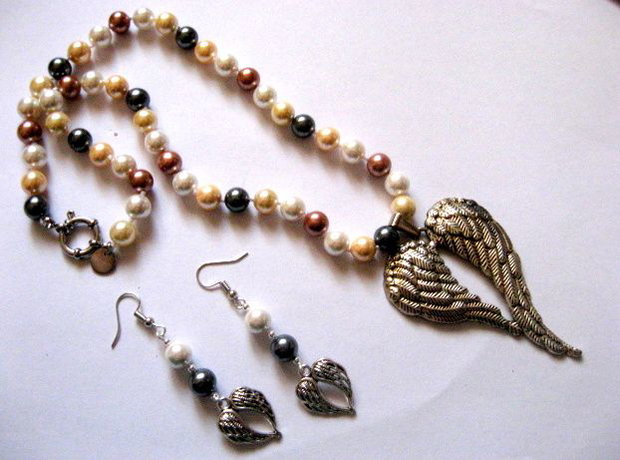 set colier si cercei cu perle mallorca 50940