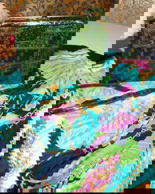 Poseta vintage piele exotica,  tip caseta ,   esarfa noua Codello, cadou