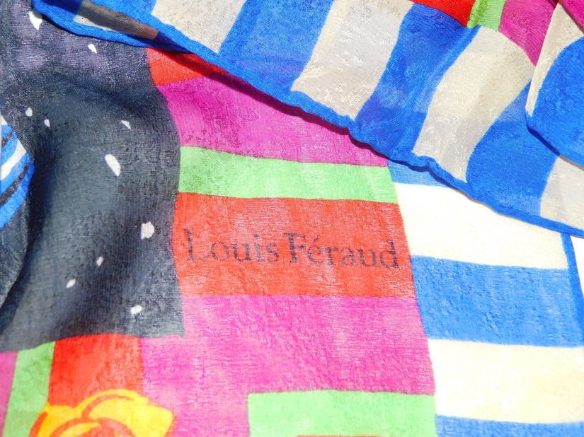 Geanta piele naturala Italia, esarfa originala Louis Feraud, asortata