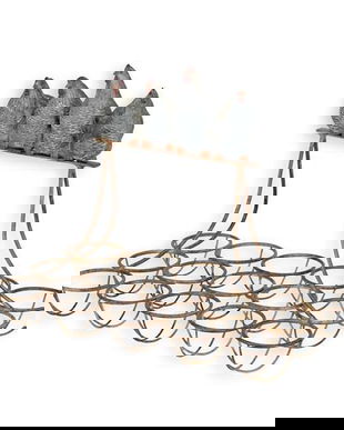 Suport pentru oua din fier cu gaini