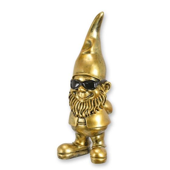 Gnom-statueta aurie din rasini