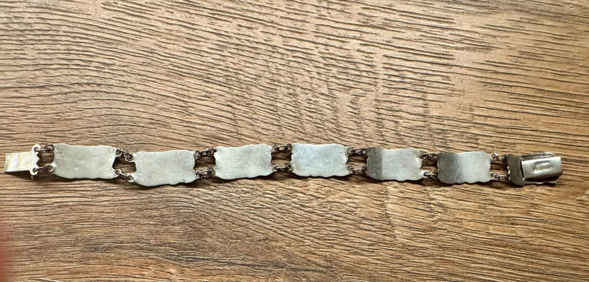 VINTAGE SIAM SILVER NIELLO BRATARA RARA ARGINT EMAIL GRAVURA MANUALA 1910/1920