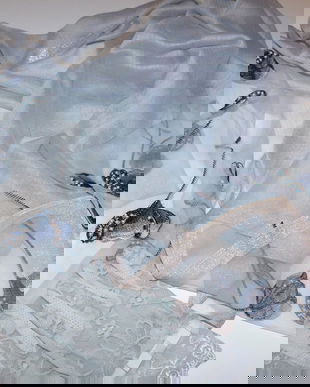 Esarfa  deosebita  matase cu lina  extrafina , manusi noi elegante , colier nou perle