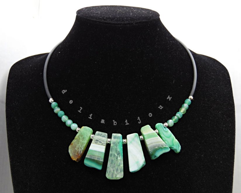 Colier handmade unicat - agate naturale (cod1359)