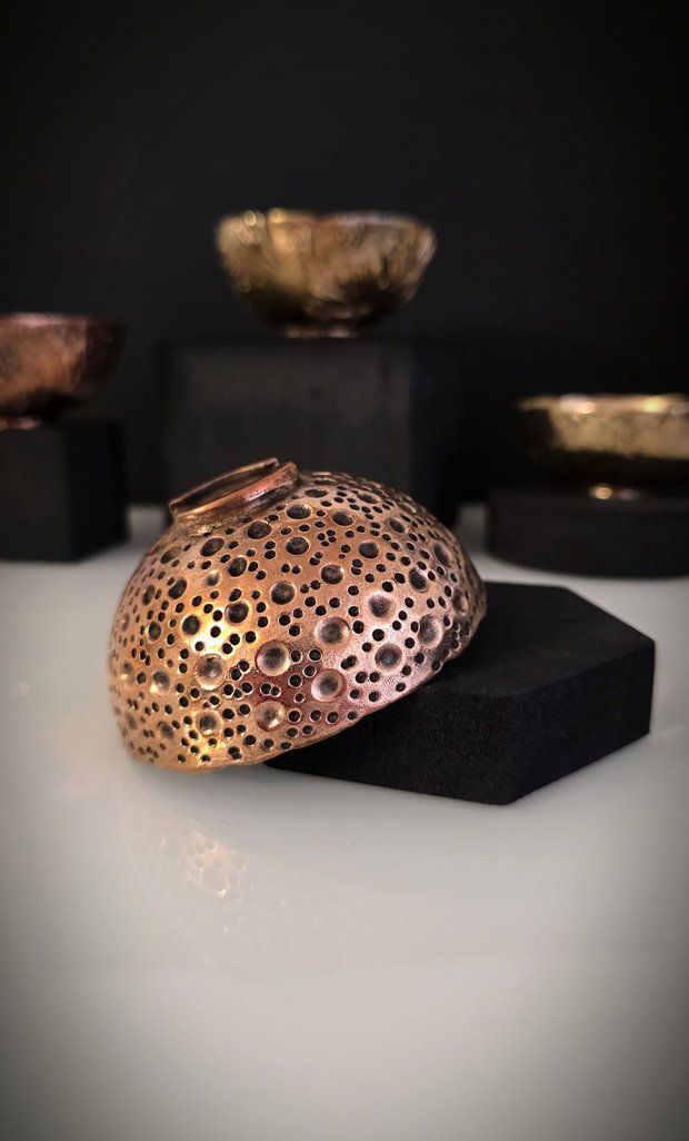 Bol decorativ din bronz '' Marked by fire''