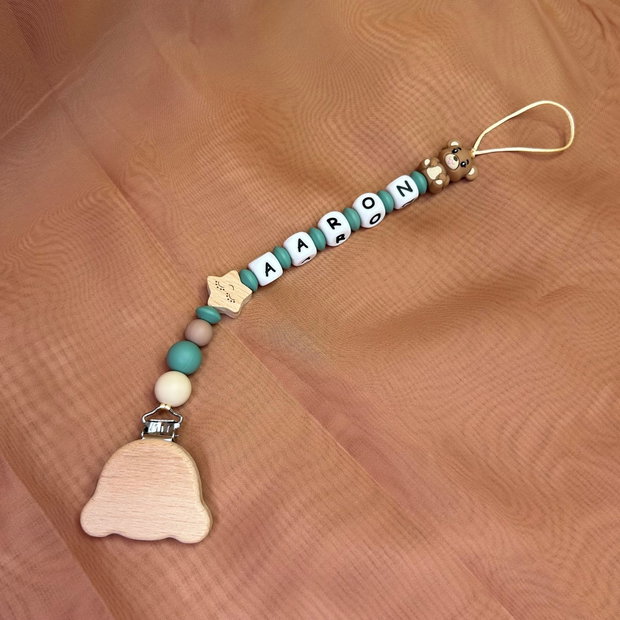 Lant suzeta ursulet personalizat cu nume