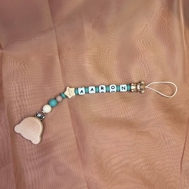Lant suzeta ursulet personalizat cu nume