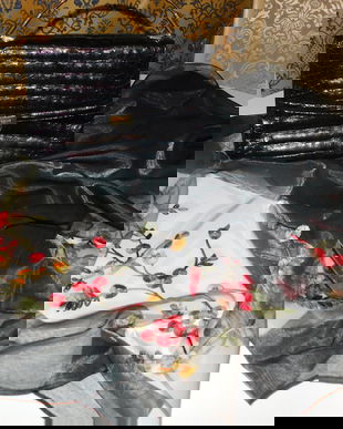 Poseta neagra  vintage , autentica, piele exotica , deosebita esarfa noua lina cu matase naturala  cadou