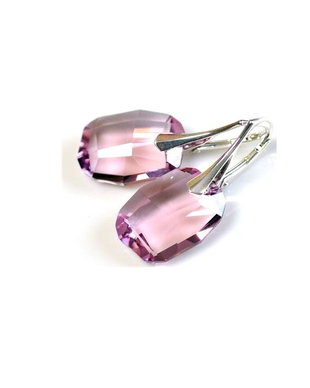 Cercei Cristale Swarovski ametist - CE156.5 - cercei ametist, cercei argint 925, cercei pietre mari, cercei ocazie, cercei cadou, cadou iubita, cadou sotie, cercei cristale mov, cercei nasa