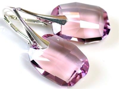 Cercei Cristale Swarovski ametist - CE156.5 - cercei ametist, cercei argint 925, cercei pietre mari, cercei ocazie, cercei cadou, cadou iubita, cadou sotie, cercei cristale mov, cercei nasa