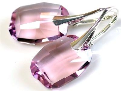 Cercei Cristale Swarovski ametist - CE156.5 - cercei ametist, cercei argint 925, cercei pietre mari, cercei ocazie, cercei cadou, cadou iubita, cadou sotie, cercei cristale mov, cercei nasa