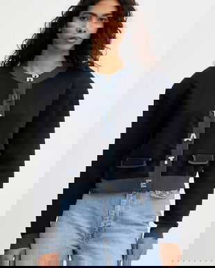 Rotate cardigan din amestec de casmir