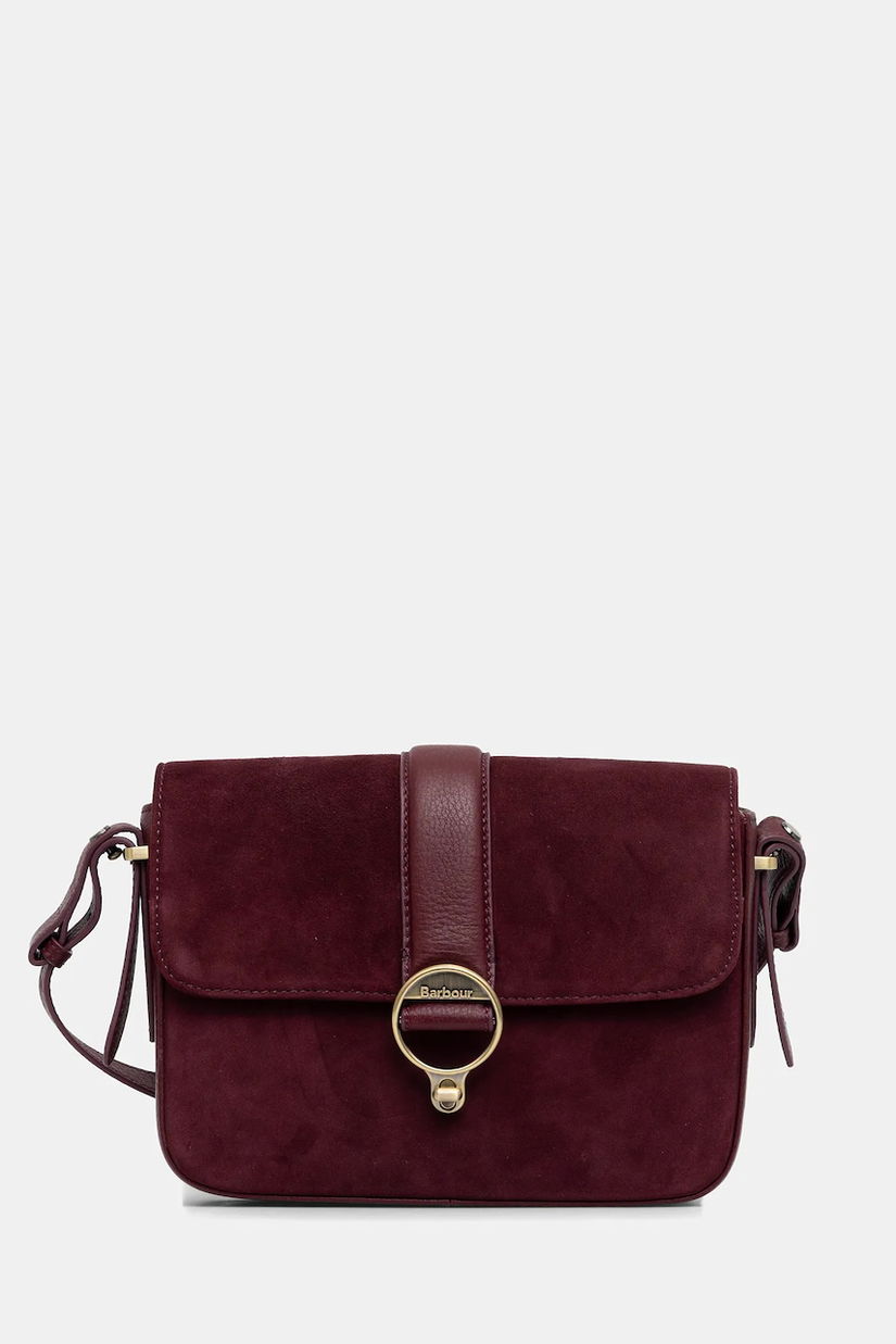 Barbour geantă de mână din piele întoarsă Rosa