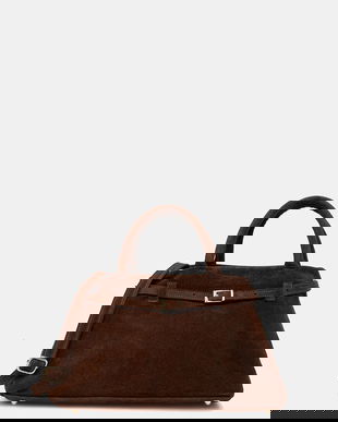 Answear.LAB geanta de mana din piele intoarsa