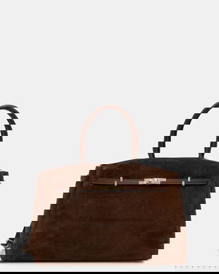 Answear.LAB geanta de mana din piele intoarsa