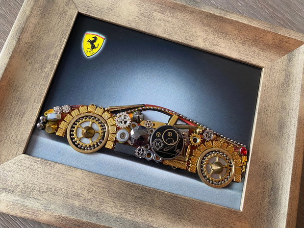 Masina sport model Ferrari Cod M 622・Cadou pentru pasionații de Ferrari・Cadouri steampunk・Decoratiune Ferrari