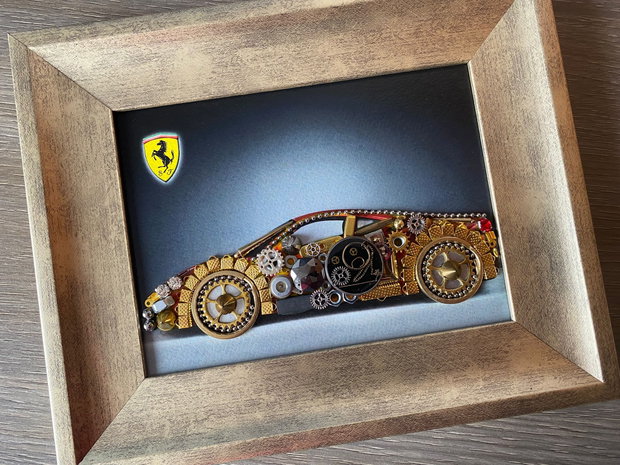 Masina sport model Ferrari Cod M 622・Cadou pentru pasionații de Ferrari・Cadouri steampunk・Decoratiune Ferrari