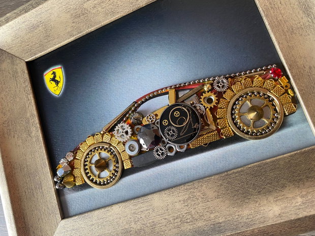 Masina sport model Ferrari Cod M 622・Cadou pentru pasionații de Ferrari・Cadouri steampunk・Decoratiune Ferrari