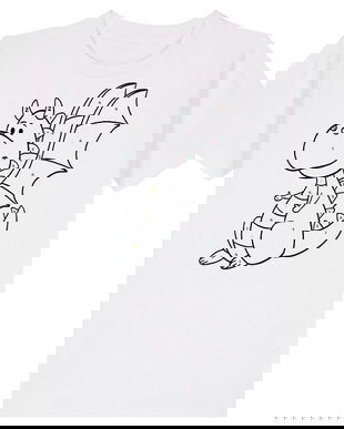 Set creativ: Tricou alb copii. Marimea M Model: Dragon + Carioci