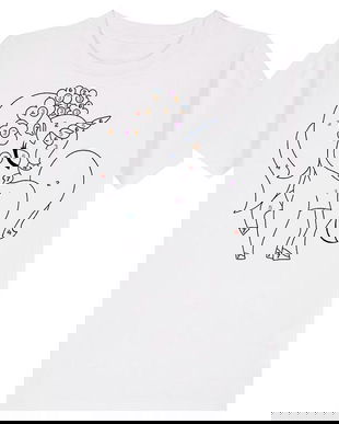 Set creativ: Tricou alb copii. Marimea S Model: Unicorn + Carioci