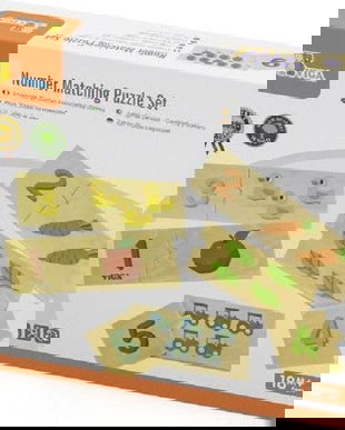 Set puzzle lemn: Potriveste numarul