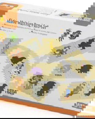 Set puzzle lemn: Potriveste umbra