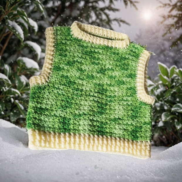 Vestă croșetată handmade Soft Green