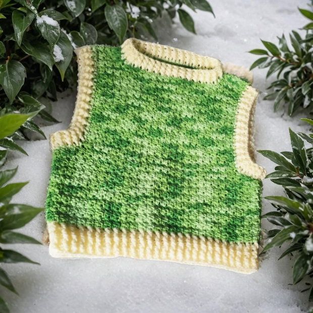 Vestă croșetată handmade Soft Green
