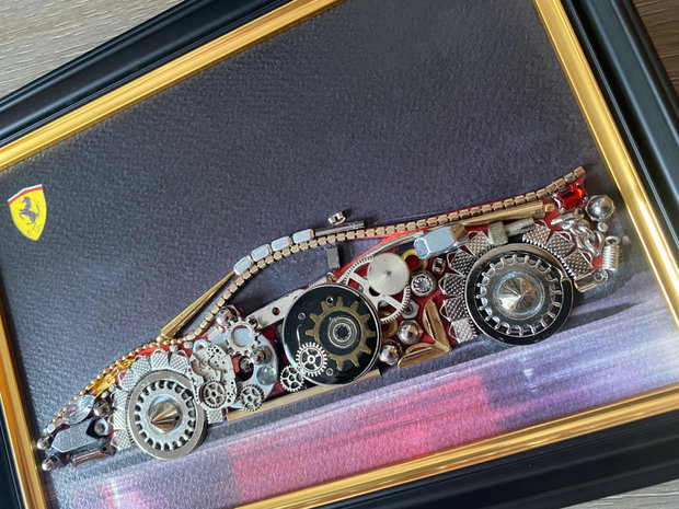 Masina model Ferrari Cod M 660・Tablou masini・Cadouri pentru prieteni・Masini de epoca・Colaj accesorii metalice
