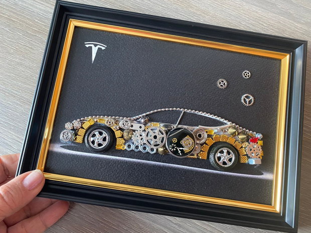 Masina model Tesla Cod M 614・Cadouri masini din piese de ceas・Cadouri barbati・Ceasuri barbati