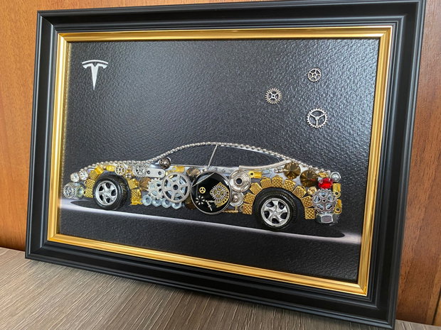 Masina model Tesla Cod M 614・Cadouri masini din piese de ceas・Cadouri barbati・Ceasuri barbati